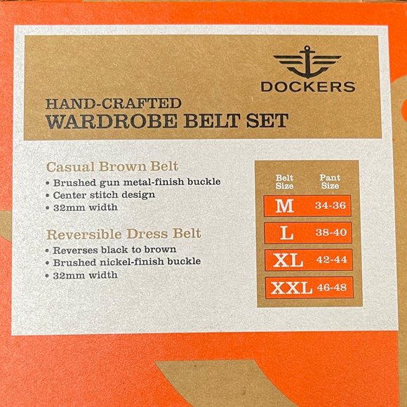 Dockers Men's Belt Set | 2 Pack | Black & Brown | Size XXLarge *NEW - Picture 2 of 2